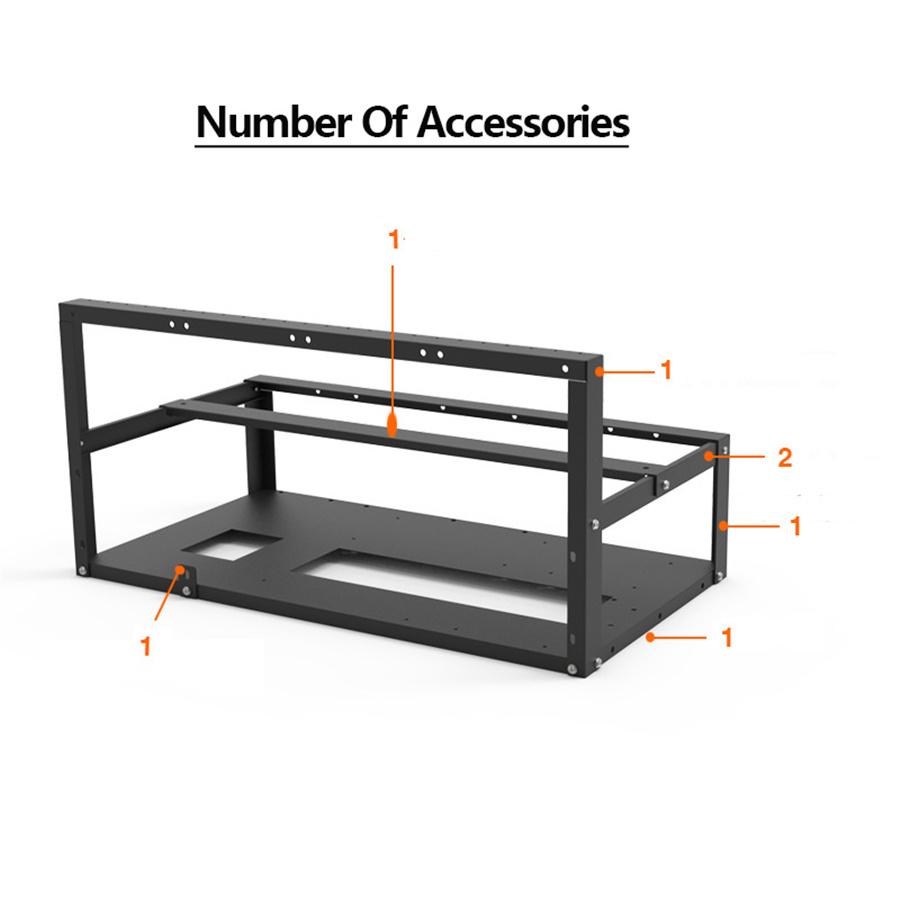 Open Air Frame Case for 6 or 8 GPU Graphics Video Cards Computer Accessories