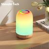 Светодиодная сенсорная лампа с регулируемым цветом RGB, настольная лампа с текстурой дерева, функция таймера, USB перезаряжаемый ночник, для спальни, детской, декора