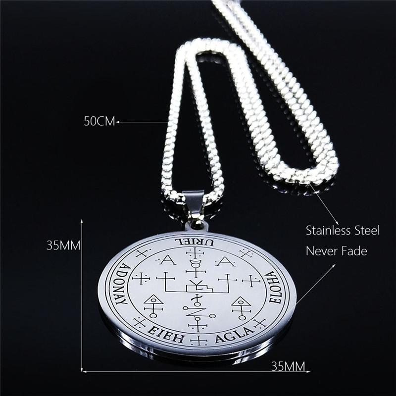 Знак Архангела, дизайн, кулон из нержавеющей стали, ожерелье, список оккультных терминов, ювелирные изделия-амулеты для мужчин и женщин