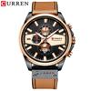 CURREN Мужские часы Модные повседневные кварцевые спортивные наручные часы Синие часы Мужской хронограф Кожаные часы