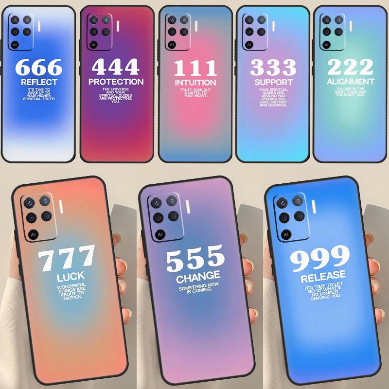 Чехол с номерами ангелов для OPPO A1K A3S A5S A15 A16 A52 A72 A5 A9 A31 A53 A83 A91 A93 A54 A74 A94, чехол-капа