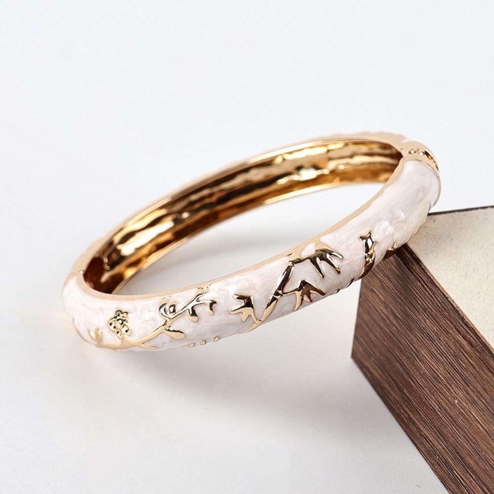 Traditional Flower Bangle Colorful Women's Hand Bracelet Fashion Vintage Cloisonne Bangle Girls