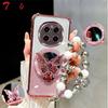 Glitter Shockproof Plating Butterfly Mirror Bracelet Case for Huawei Honor Magic 7 6 5 4 3 Pro Silicone Cover