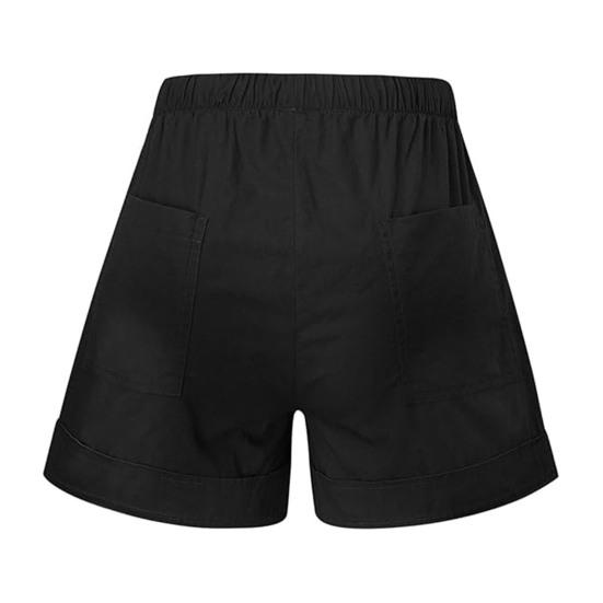 Женские повседневные шорты, регулируемые, с эластичной резинкой на талии, широкие шорты с карманами, однотонные