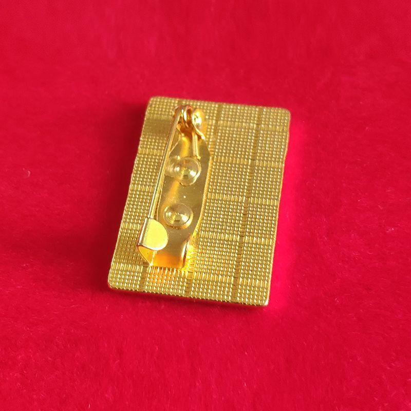 Брошь с национальным флагом Казахстана, 2,5*1,5 см, цинковый сплав, литой под давлением ПВХ, цветная печать и покрытие, золотая прямоугольная форма