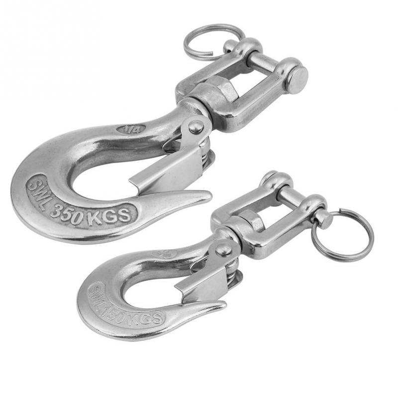 Крюк с карабином подъемной цепи из нержавеющей стали 304, предел рабочей нагрузки 350 кг
