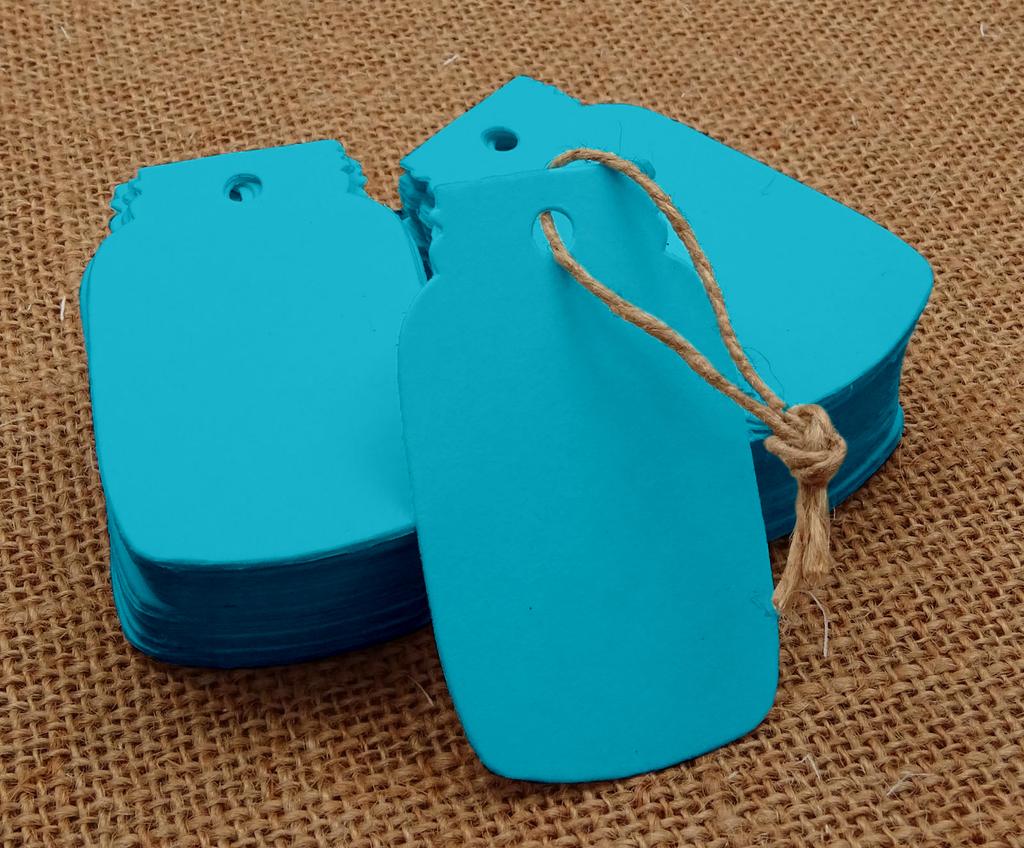 100 шт. Картонные бирки в форме банки Мейсона, пустые бирки для свадебных подарков с бесплатным натуральным джутовым шпагатом