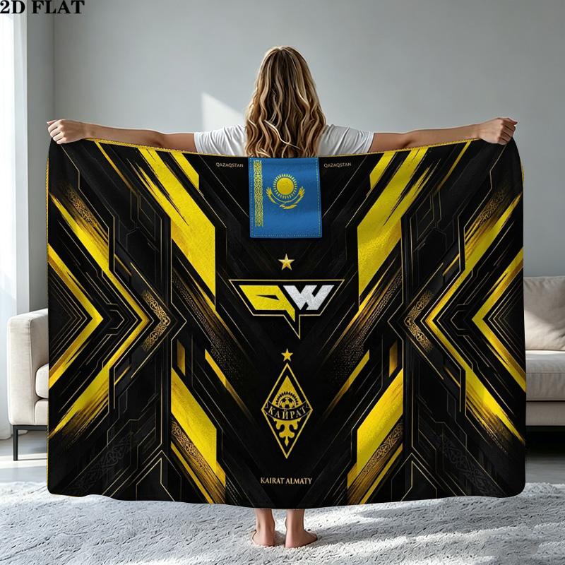 Kairat Almaty Print Flannel Blanket High Quality Warm Comfortable Cover for All Seasons Perfect for Gifts Home Decor