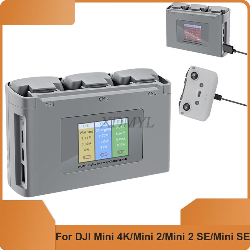 For MINI 2/MINI SE/MINI 2 SE/MINI 4K Color Screen Charging Hub 3-ways Battery USB Charging Batteries Power Bank Accessories