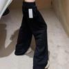 Женские повседневные спортивные штаны в корейском стиле с широкими штанинами и карманами на молнии - Высококачественные прямые штаны до пола для весны и осени
