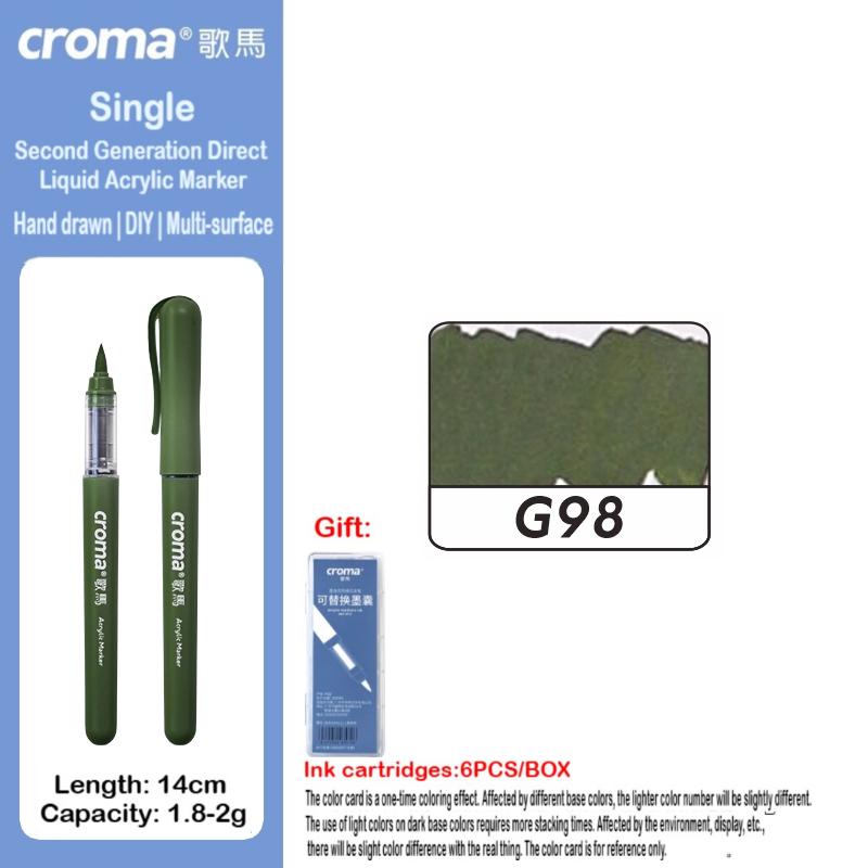 Набор многоразовых акриловых маркеров Croma 160/1 Colors с мягким наконечником, смываемые акварельные кисти, школьные принадлежности