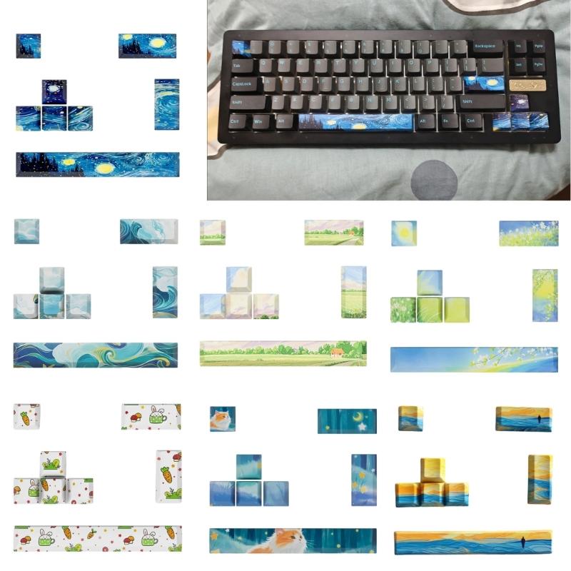 8 шт. DIY Персонализированные Колпачки для Клавиш 5-сторонняя Сублимация Красителя 6.25u Пробел Оригинальный Профиль для Игровых Механических Клавиатур