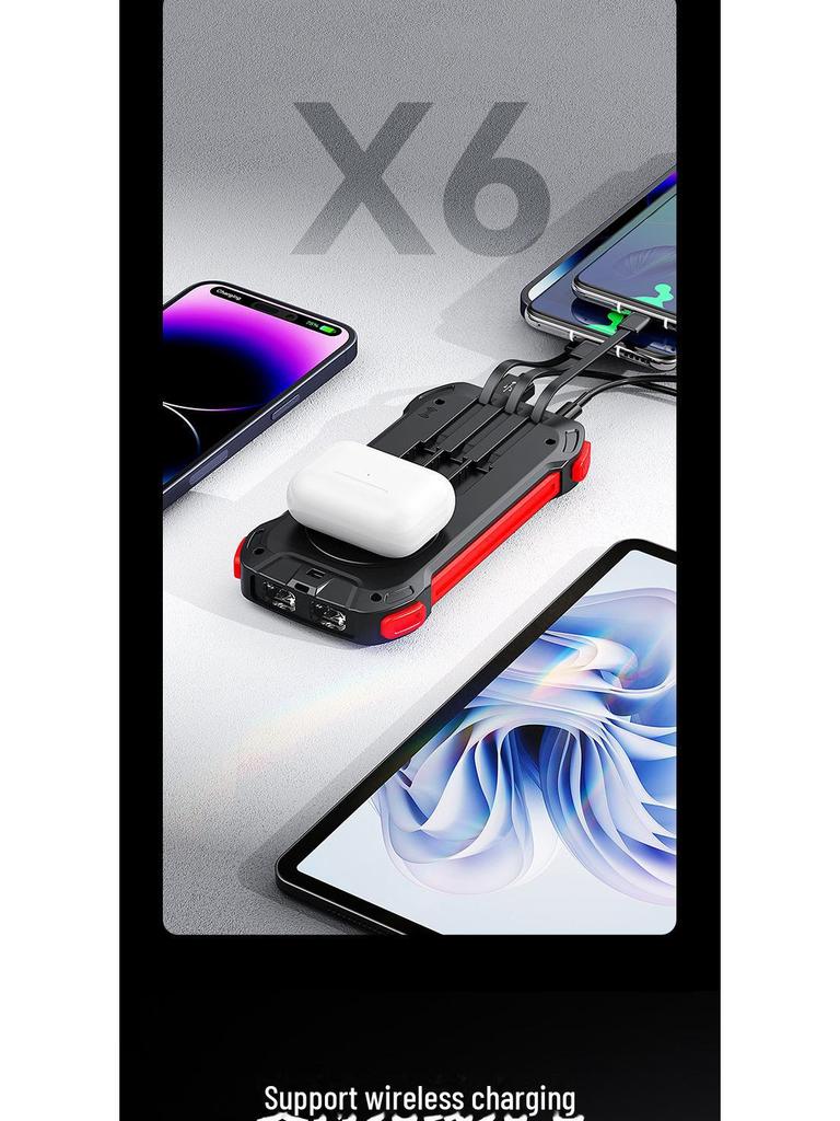 Cross-Border Solar Power Bank with Wireless Triple Charging