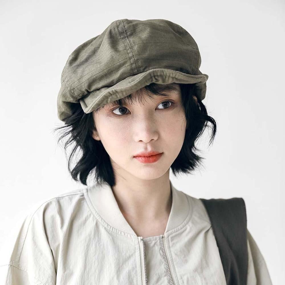 Asymmetric Cloud Beret Cap Street Style Women Artist Hat Simple Retro Octagonal Hat School
