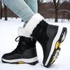 Женские водонепроницаемые зимние сноубутсы - Нескользящие, Высокие, На флисовой подкладке, Теплые, Утепленные хлопковые ботинки для улицы