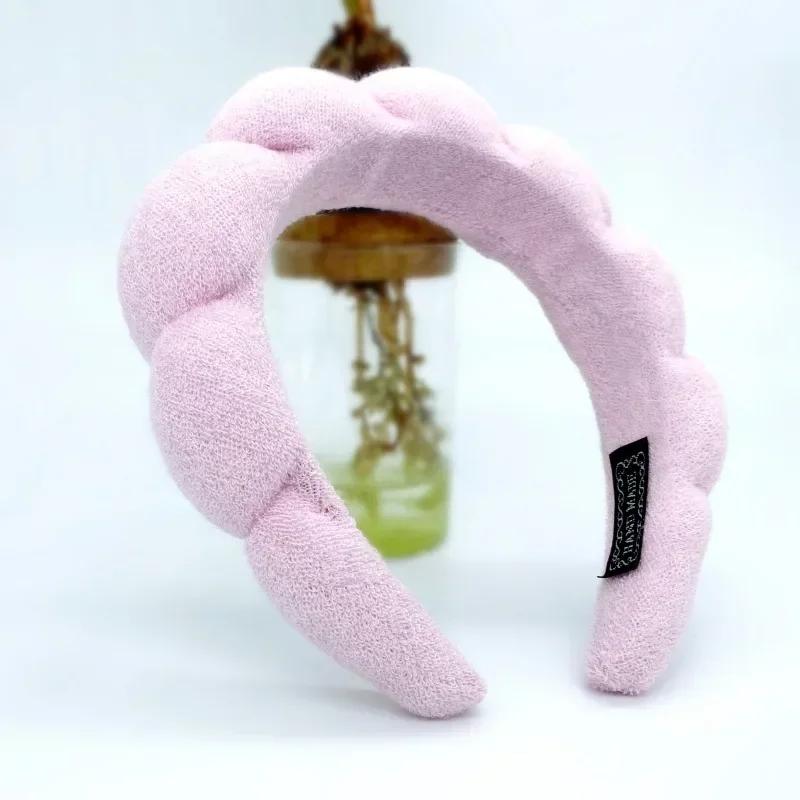 Корейская мягкая повязка на голову с облаком и губкой, пышные повязки для волос в стиле ретро, ​​женские повязки для волос с фиксированной челкой, обручи для волос для красоты, макияжа, головные уборы