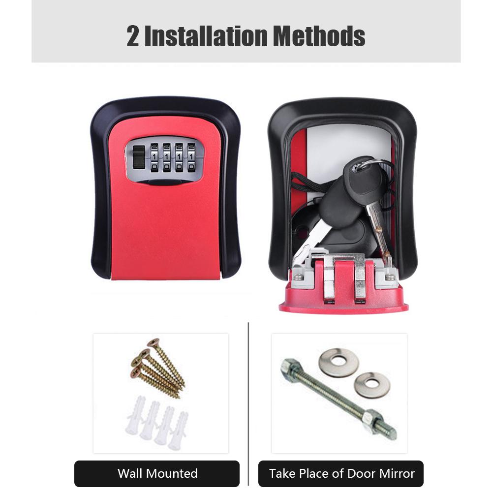 Замок для хранения ключей, настенный замок с пылезащитной крышкой, 4-значный пароль, открытый ключ