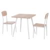 3-piece Dining Set Dining Table with 2 Chairs Dining Room Group with Metal Frame Seating Group for Dining Room, Kitchen Natural+White