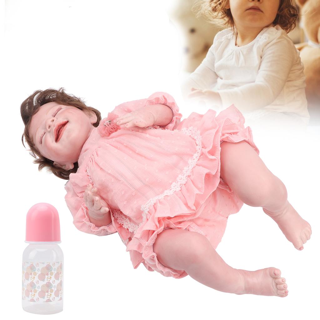 Милая спящая кукла-реборн, мягкая на ощупь, силиконовая, для ролевых игр, 50 см
