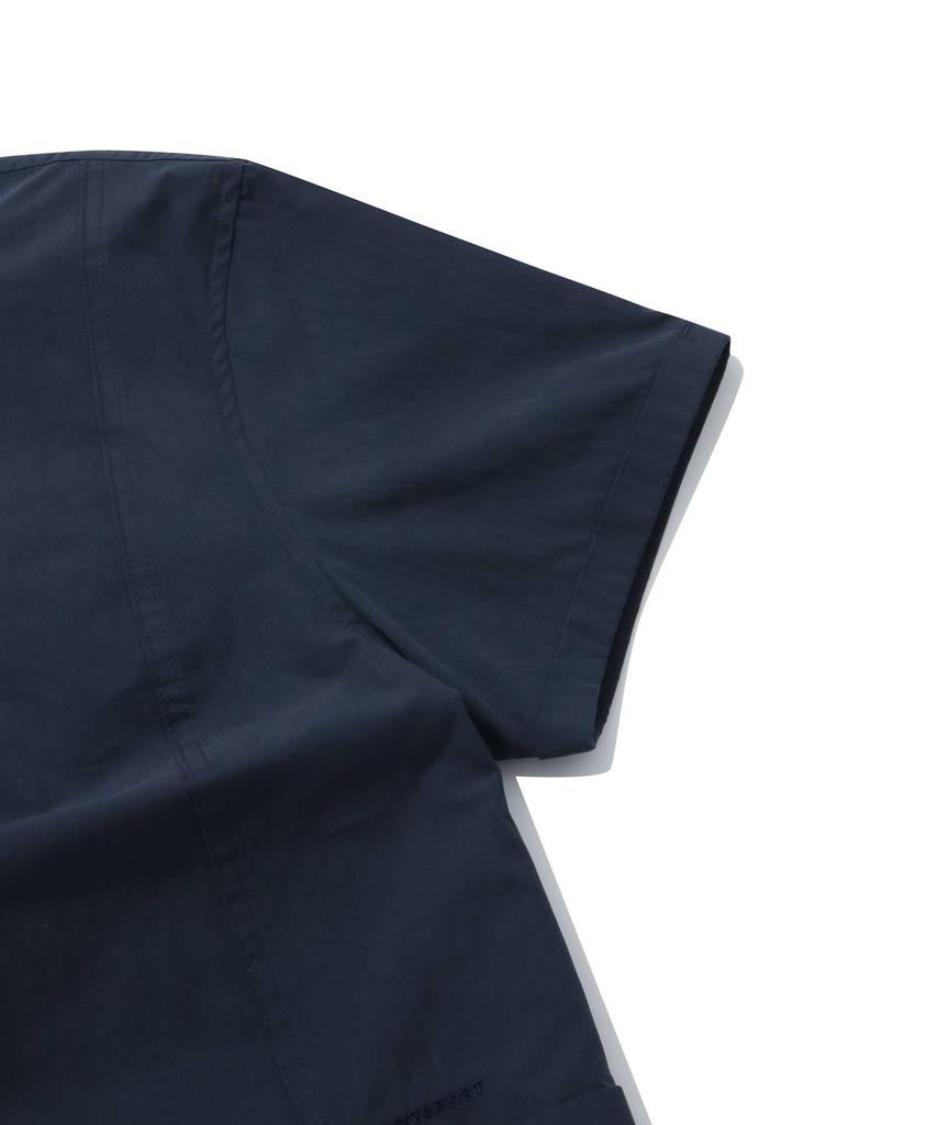 Covernat Woman Collared Half-Sleeve Dress Navy