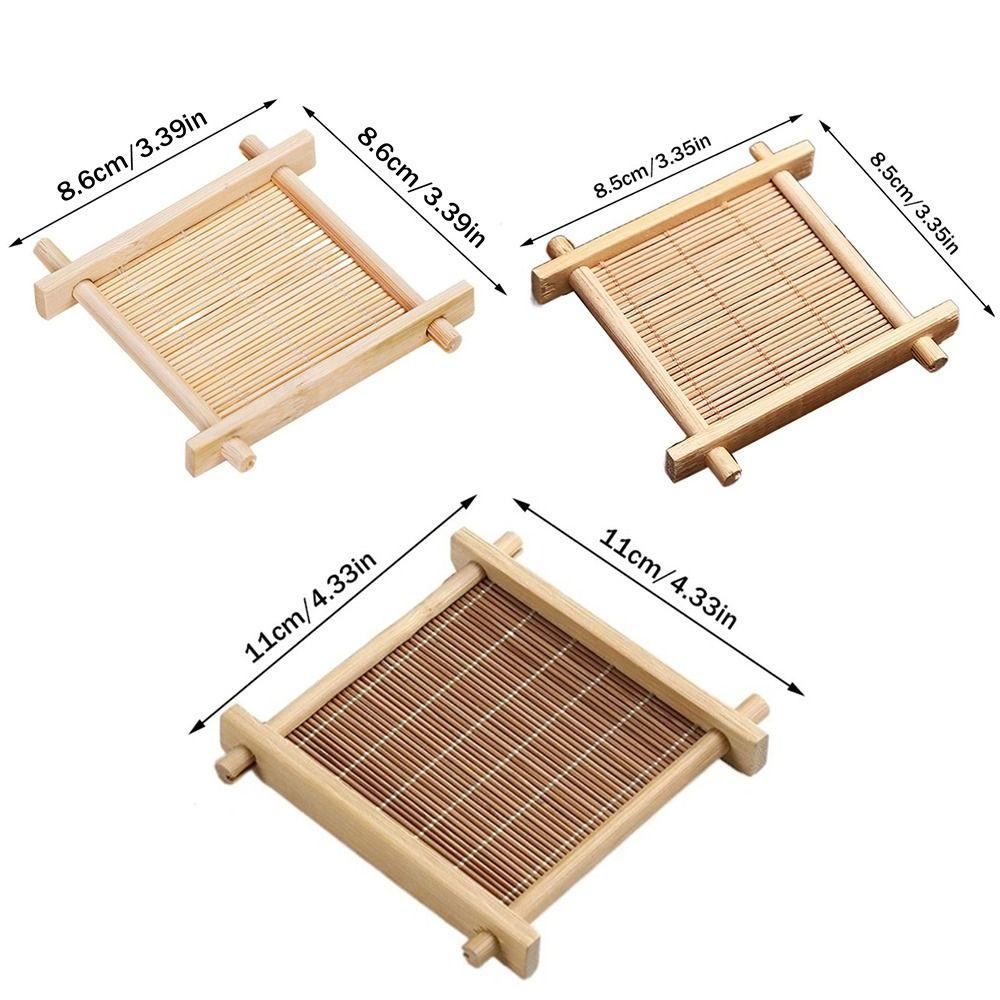 Термостойкие Теплоизолированные Подставки Бамбуковый Поднос для Десертов и Выпечки Прочная Подставка для Чашки