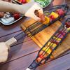 Portable BBQ Grilling Basket Stainless Steel Nonstick Barbecue Grill Basket Tools Grill Mesh for Meat Hamburger Barbecue Tools