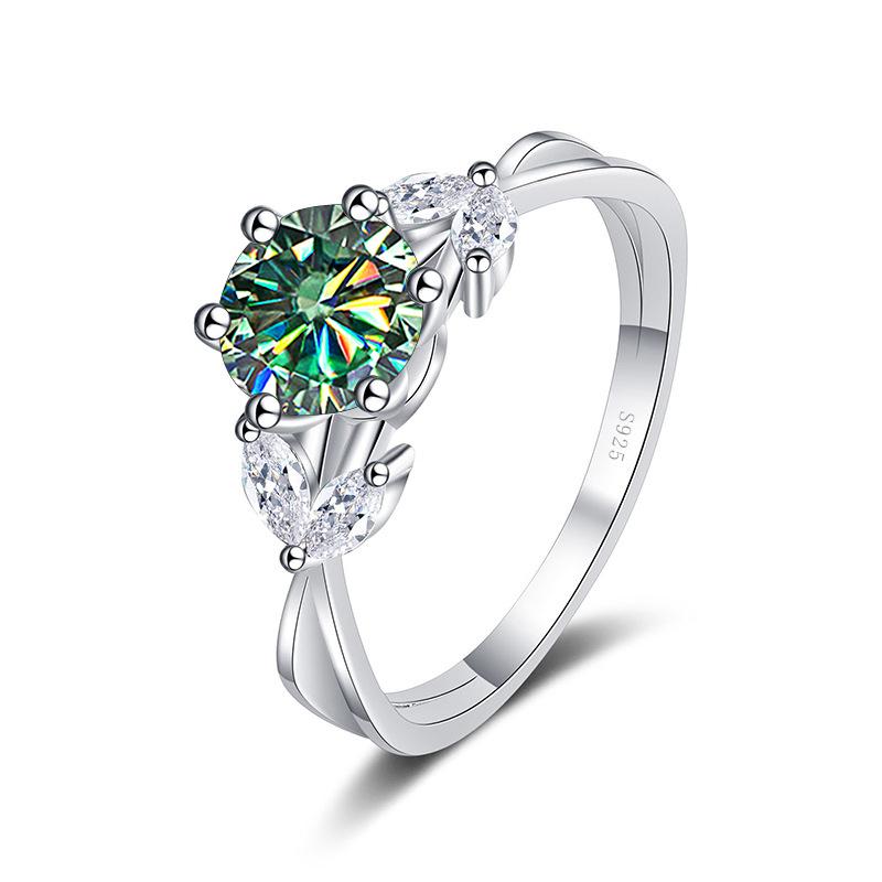 Bague Ringen Ювелирные изделия из стерлингового серебра S925, роскошное кольцо с бриллиантом 1 карат D-цвета, муассанит, женский цветок, растение, дизайн, размер 5-9, подарок