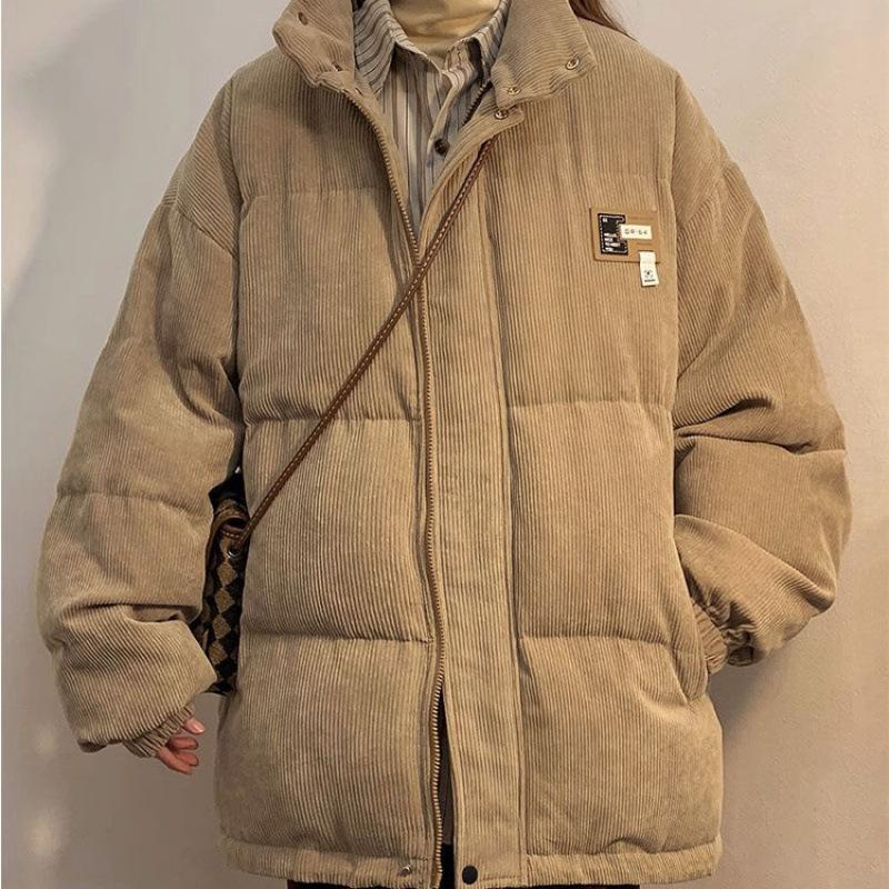 Korean Corduroy Cotton Men Women Winter Thickened Trendy Coats Loose Casual Jackets