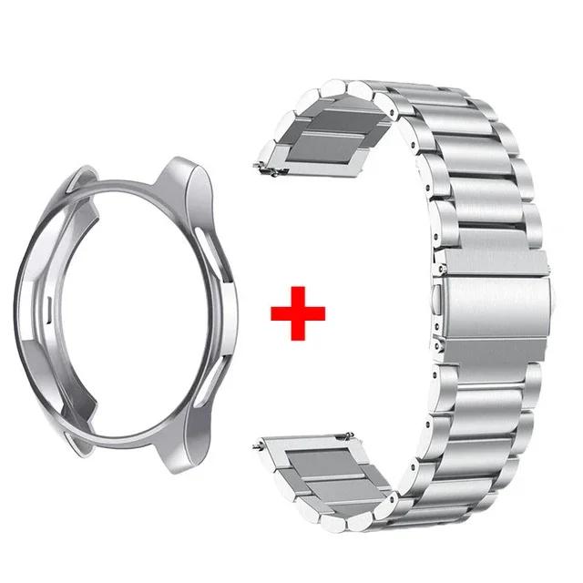 Ремешок+Чехол для Samsung Galaxy Watch 6 5 4 44мм 40мм Classic 46мм 42мм Браслет из нержавеющей стали Ремешок для Galaxy Watch 3 5 Pro 41 45мм