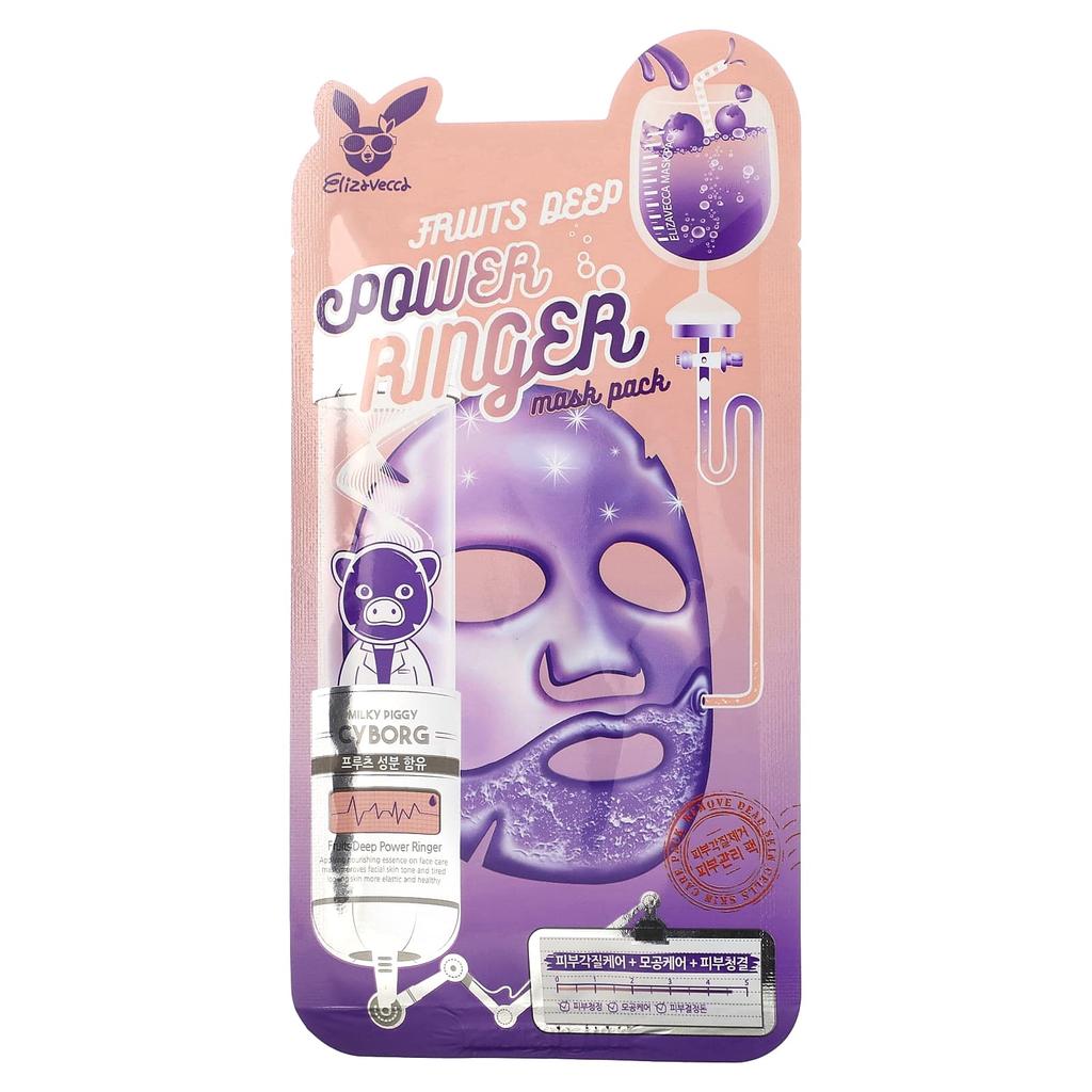 Elizavecca Milky Piggy Cyborg, Fruit Deep Power Ringer Beauty Mask Pack, 1 тканевая маска, 0,78 жидких унций (23 мл)