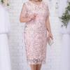 Plus Size Summer Dresses for Wedding Guest Women's Short Sleeve Lace Floral Elegant Formal Party Dresses