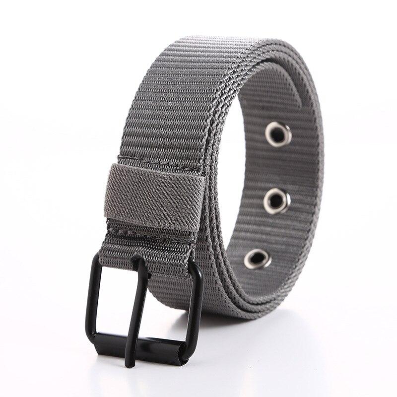 Мужские повседневные ремни, сплошной цвет, простой пояс, металлический ремень с отверстием, черная металлическая пряжка, мужские аксессуары для одежды