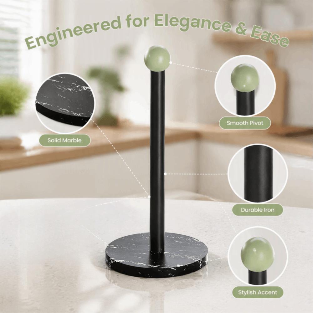 Iron Marble Paper Towel Holder Weighted Base Standing Paper Towel Rack Kitchen Countertop