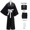 Anime Bleach Kurosaki Ichigo Cosplay Costume Adult Women / Men Outfits Black Kimono Batwing Coat Top Black Pant Belt Halloween Set