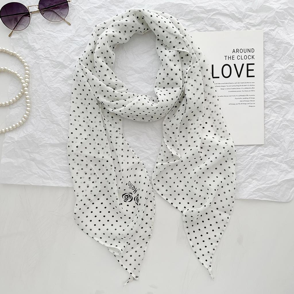 Шелковый шарф в черный горошек, такой же, как у Чжан Жуонаня, Высококачественные аксессуары для шеи, Многофункциональное универсальное украшение для рубашки