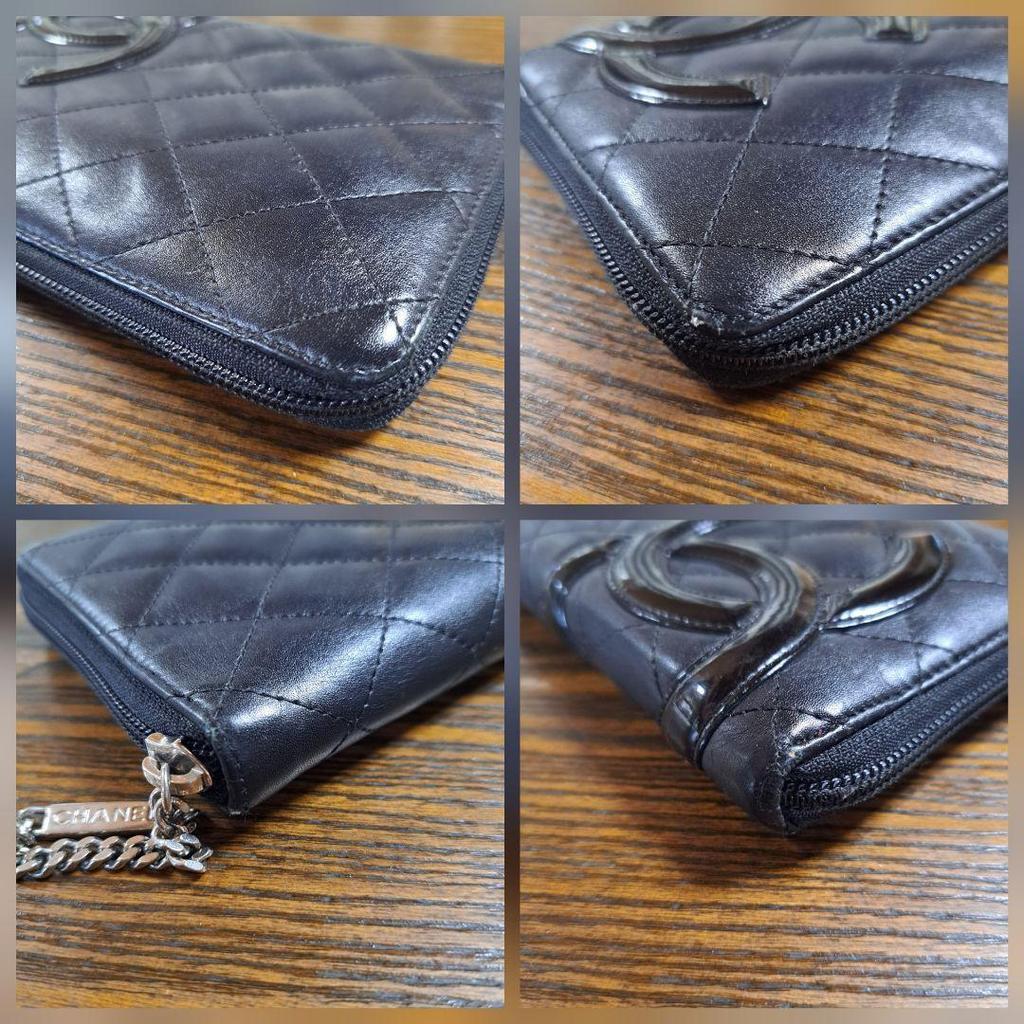 Used CHANEL wallet, Cambon line, Chanel zip-around long wallet, black, large