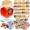 Glass spice container 100 ml 24 pcs + 90 stickers