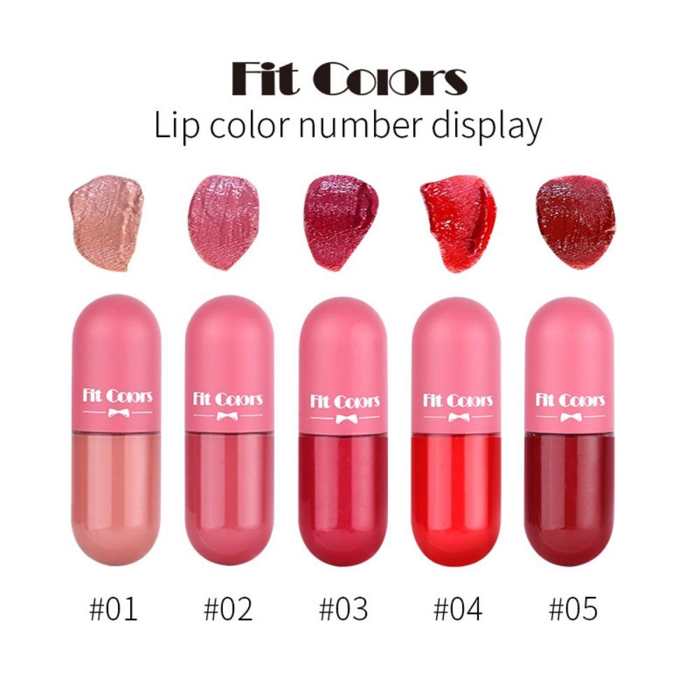 Fit Colors Mini Capsule Lip Gloss, 5-цветный набор, бархатная матовая чашка, жидкая помада Show Color
