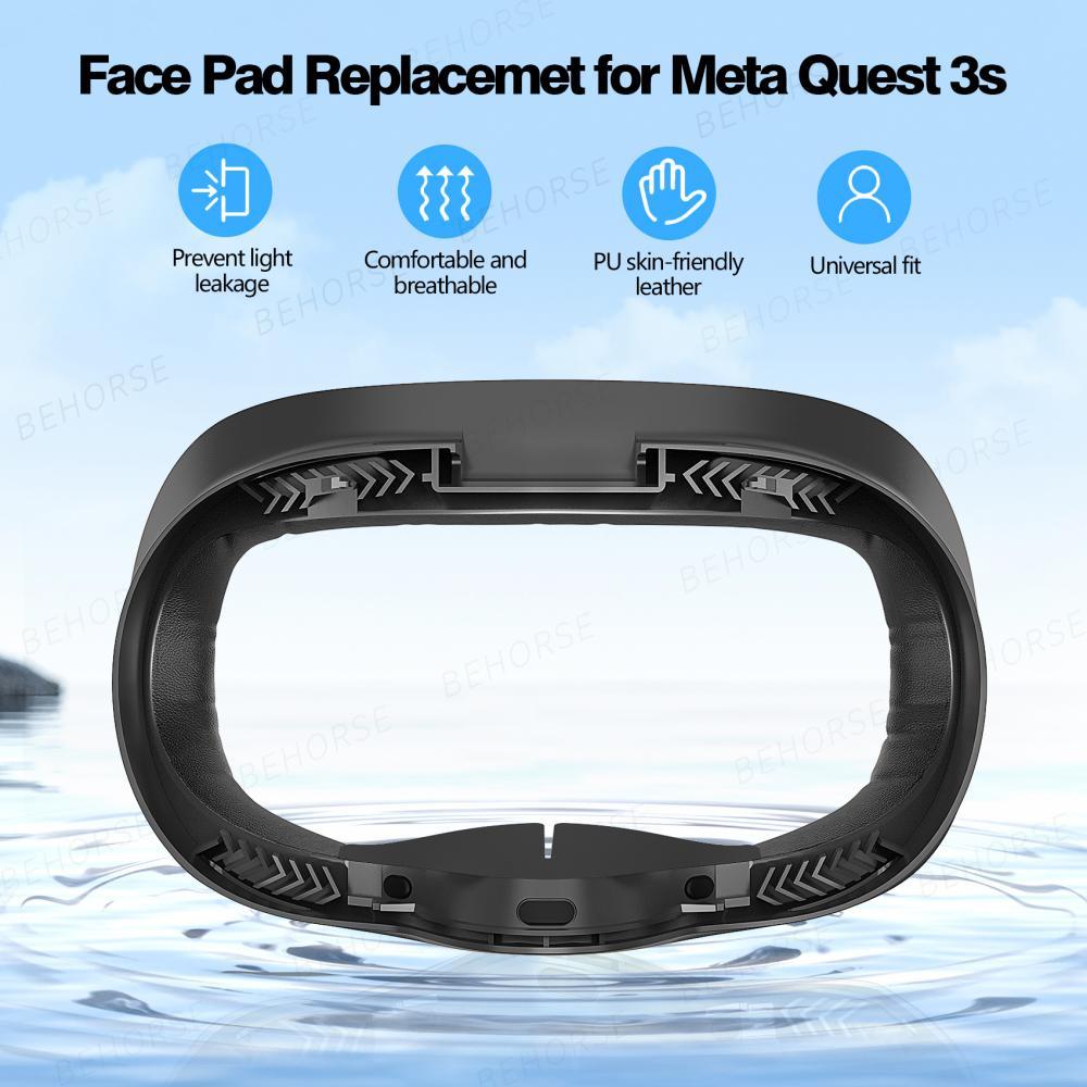 Для Meta Quest 3S сменная накладка на лицевой интерфейс из ПУ-кожи, улучшенная версия VR, 3-в-1 и 5-в-1, аксессуары для маски для лица