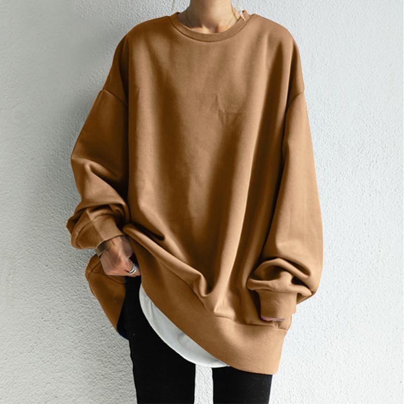 Winter Temperament Women's Pullover Round Neck Loose Fit Women's Hoodie Pullovers & Long Sleeves Women’s