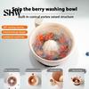 Stylish Kitchen Counter Accessories Berry Swirl Draining Bowl with Silicone Pad, Ceramic Retro Kiln Manual Lemon Juicer Tool Fired Colander,