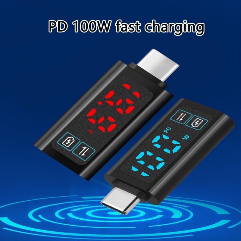 Адаптер Type C USB C на USB C Адаптер PD100W Для Быстрой Зарядки И Передачи Данных Мониторинг Питания в Реальном Времени