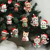 12pcs Wooden Christmas Cat Decorations 2D Plane Design Festivals Party Decor Elegant Plaques Holiday Home Decor