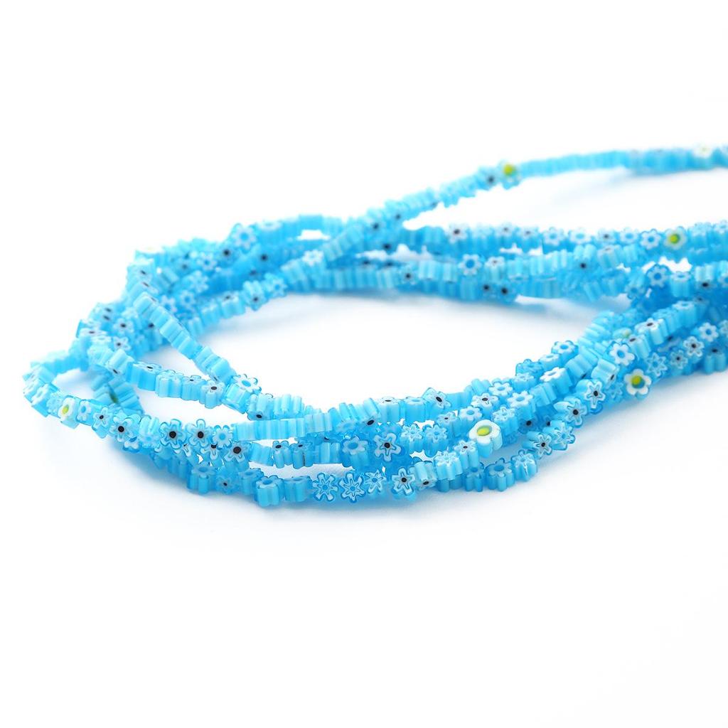 Набор из 45 бусин-цветков из стекла миллефиори для изготовления ожерелий, браслетов и серег своими руками