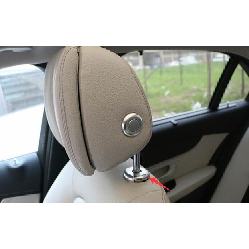Matte Silver Car Inner Seat Headrest Adjust Ring Trim For Benz GLE GLS 2016-