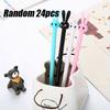 24 шт. Мультяшная ручка нейтральная в форме кролика, милые канцелярские товары для учебы, офисная ручка для подписи на водной основе, забавные подарки на день рождения, возвращение в школу в сезон выпускных