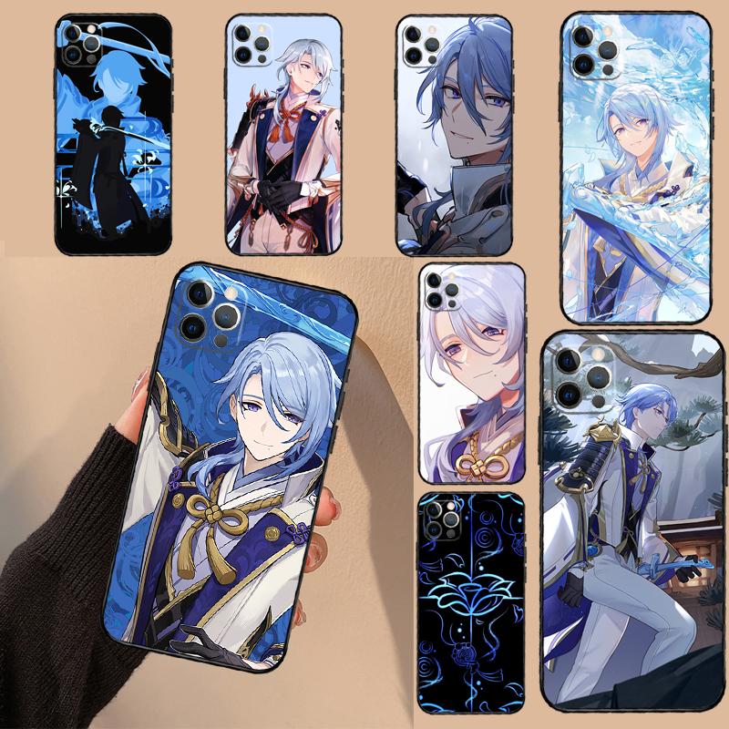 Чехол Genshin Impact Kamisato Ayato для Oppo A76 A96 A16 A17 A18 A60 A80 A40 A38 A58 A78 A98 A94 A74 A54 A15 A57 A77 A5 Pro
