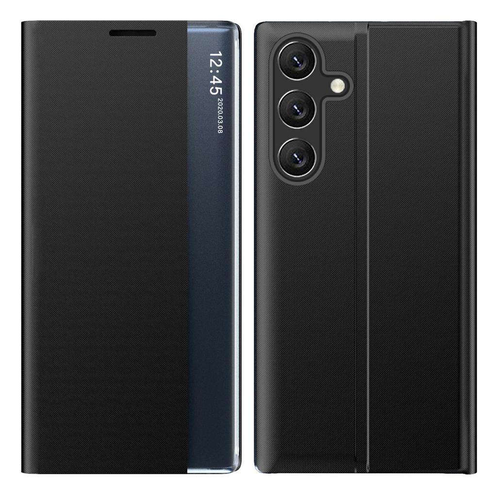 Чехол-книжка для Samsung Galaxy S26 с окошком, устойчивый к царапинам, из ПУ-кожи, с подставкой