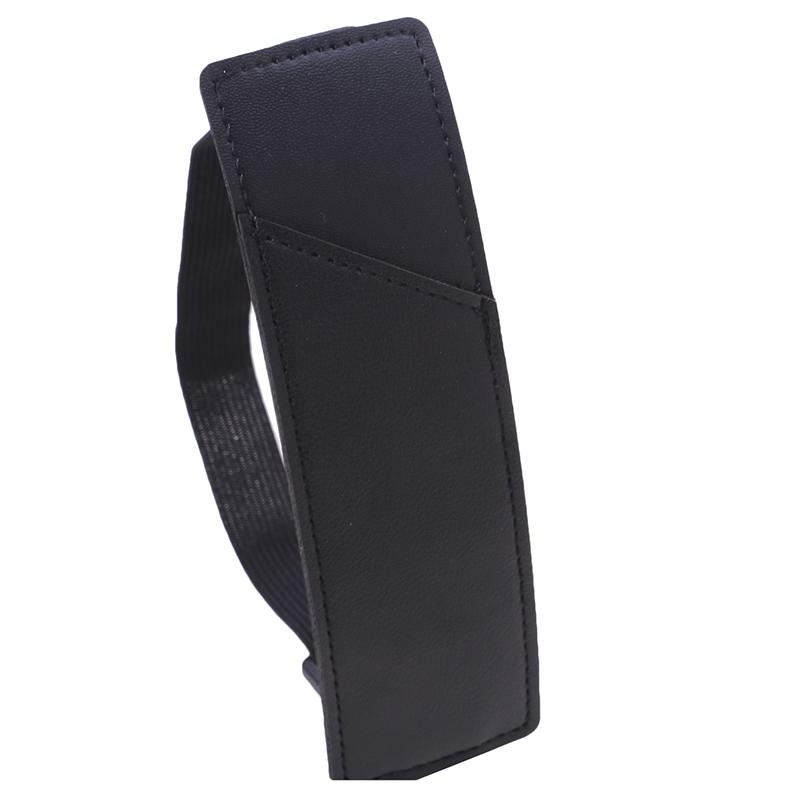 Регулируемый держатель для ручки на резинке, однотонный чехол для ручки из искусственной кожи, студенческий блокнот, страница книги, зажим для ручки