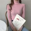 Осенне-зимняя женская нижняя рубашка с высоким воротником, вязаный внутренний свитер, тонкий универсальный вязаный свитер, топы
